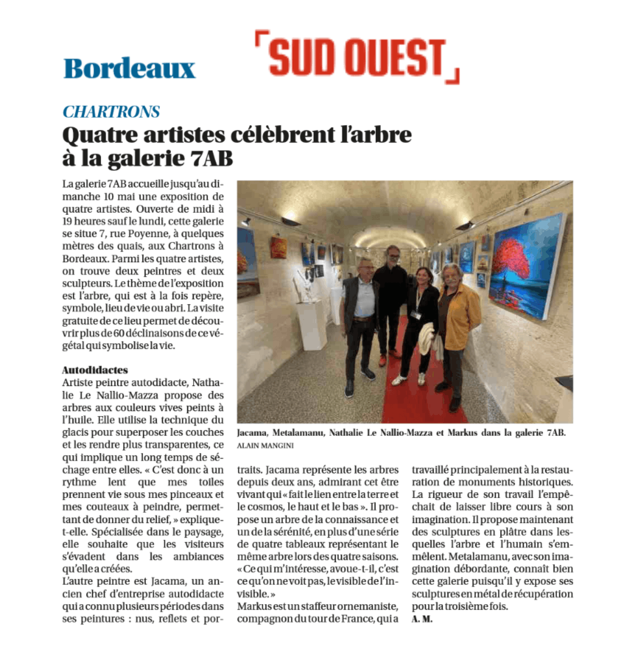 Expo galerie 7AB Bordeaux 2026